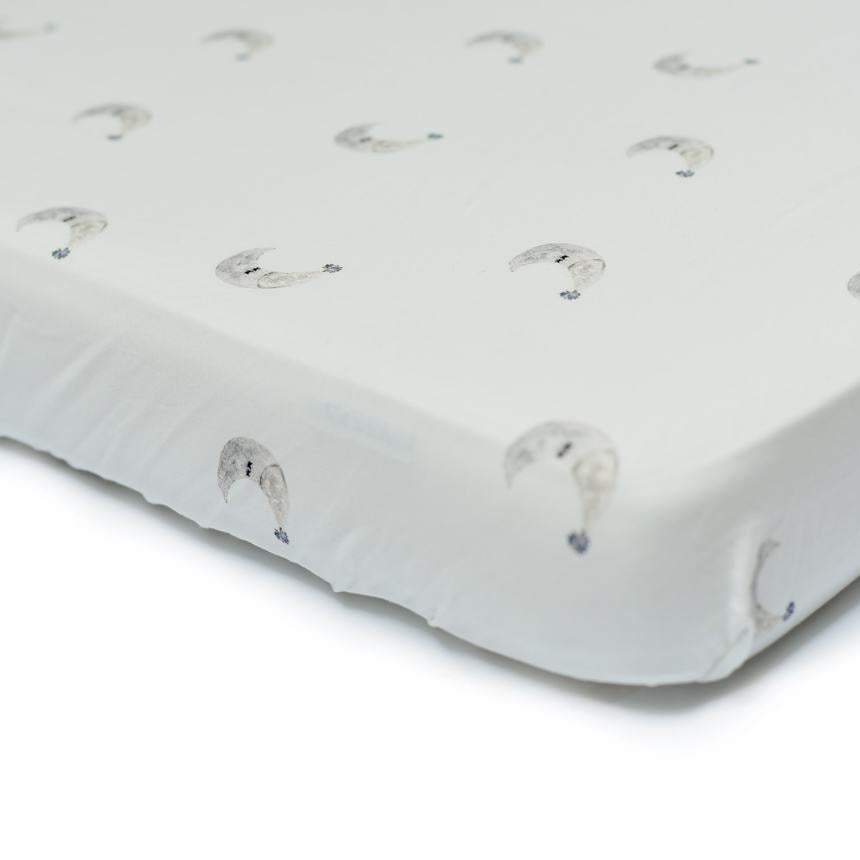 Cot bed fitted sheet - Moon  (60x120)