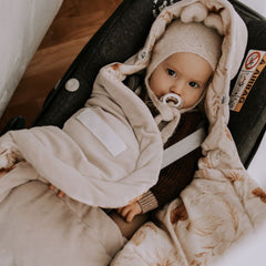 warm newborn car seat blanket by Sleepee in bohemian print