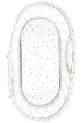 Sleepee Moses Basket Fitted Sheet (2-Pack) - Grey Dots & Mélange Grey