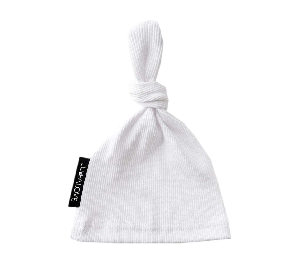 Lullalove Baby Knot Hat - White (0-9m)