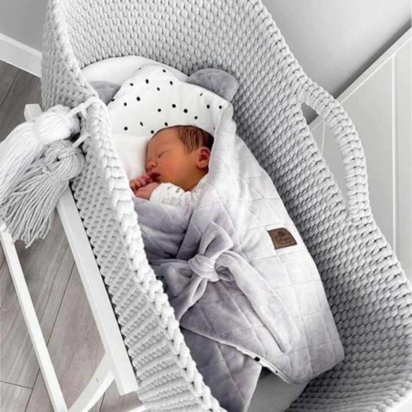 newborn velvet swaddle blanket with bow tie wrap