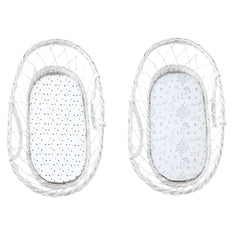 Sleepee Moses Basket Fitted Sheet (2-Pack) - Bloom & Dots